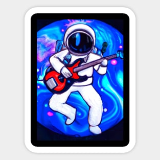 Astronaut Plays Guitar Sticker